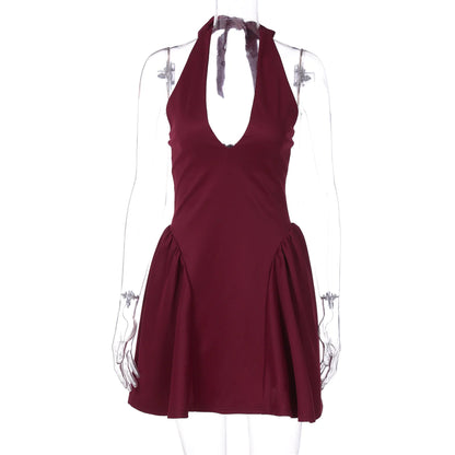 V-Neck Halter Dress