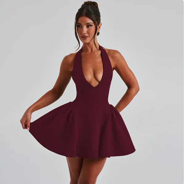 V-Neck Halter Dress