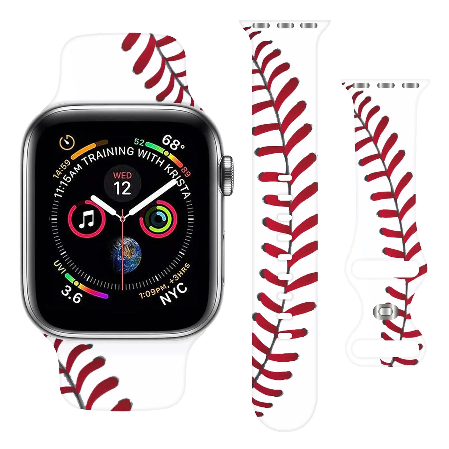 Sport Strap Compatible with Apple Watch Band 38mm 40mm 41mm 42mm 44mm 45mm 46mm 49mm Men Women,Adjustable Soft Silicone Wristbands for iWatch Ultra Series 10 9 8 7 6 5 4 3 2 1 SE