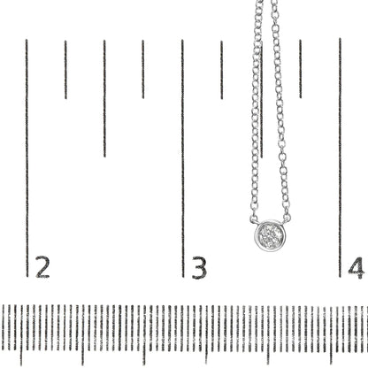 10K Gold Round Brilliant-Cut Diamond Modern Bezel-Set Solitaire 16"-18" Pendant Necklace (H-I Color, SI2-I1 Clarity)