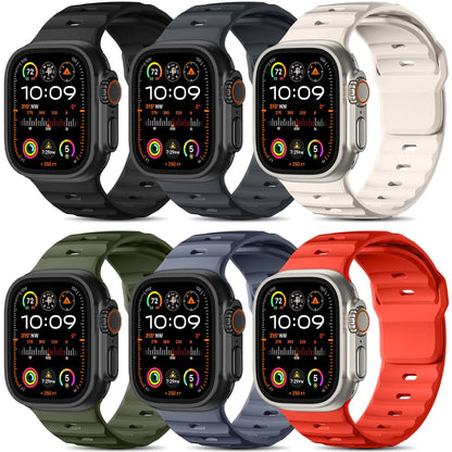 Wepro 6 Pack Sport Band Compatible with Apple Watch Ultra 2/Ultra Band 49mm 46mm 45mm 44mm 42mm for Men, Soft Silicone Waterproof Rugged Breathable Strap for iWatch Series 10 9 8 7 6 SE 5 4 3 2 1