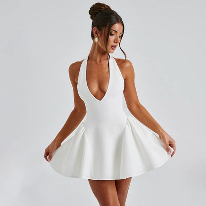 V-Neck Halter Dress